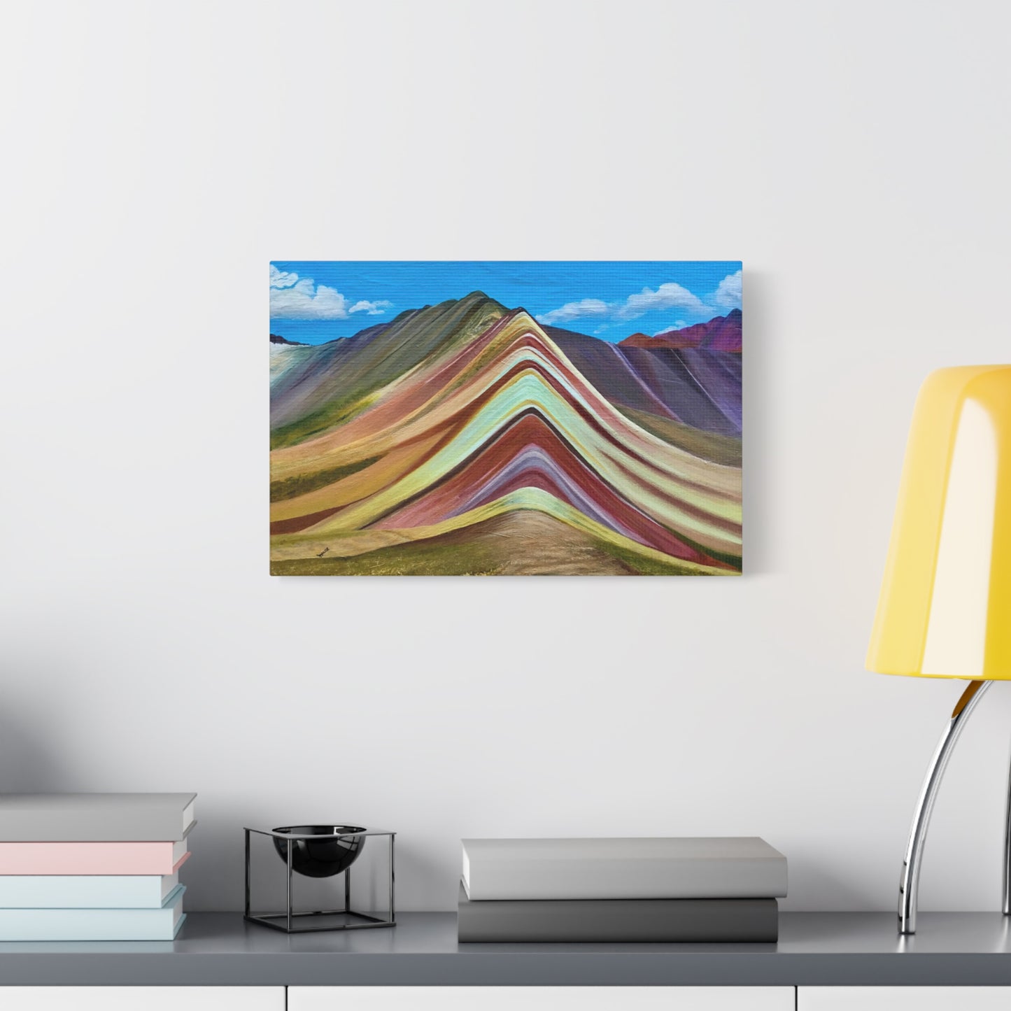 Rainbow Mountain: Matte Canvas Print.