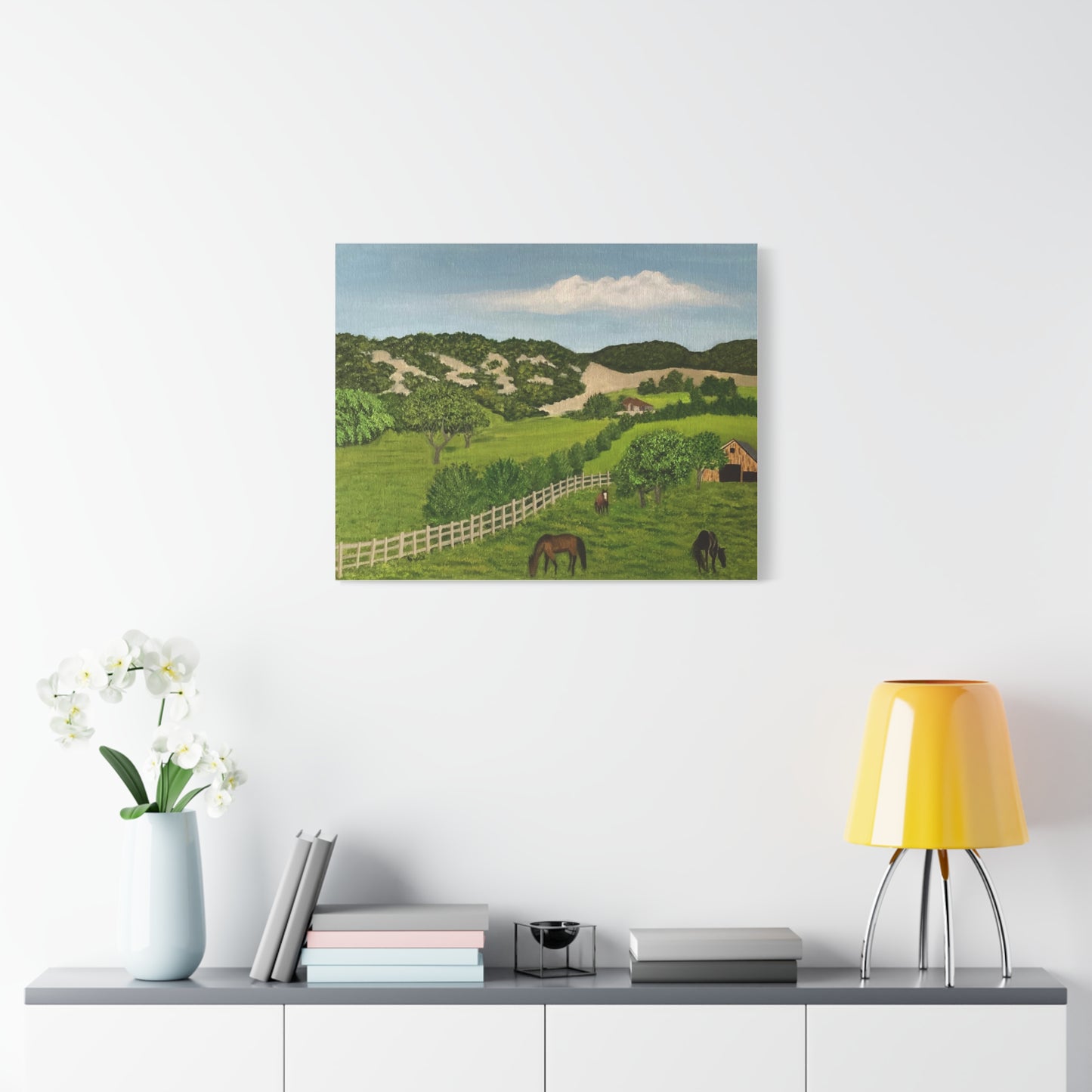 Hill Country Ranch. Canvas Art Print