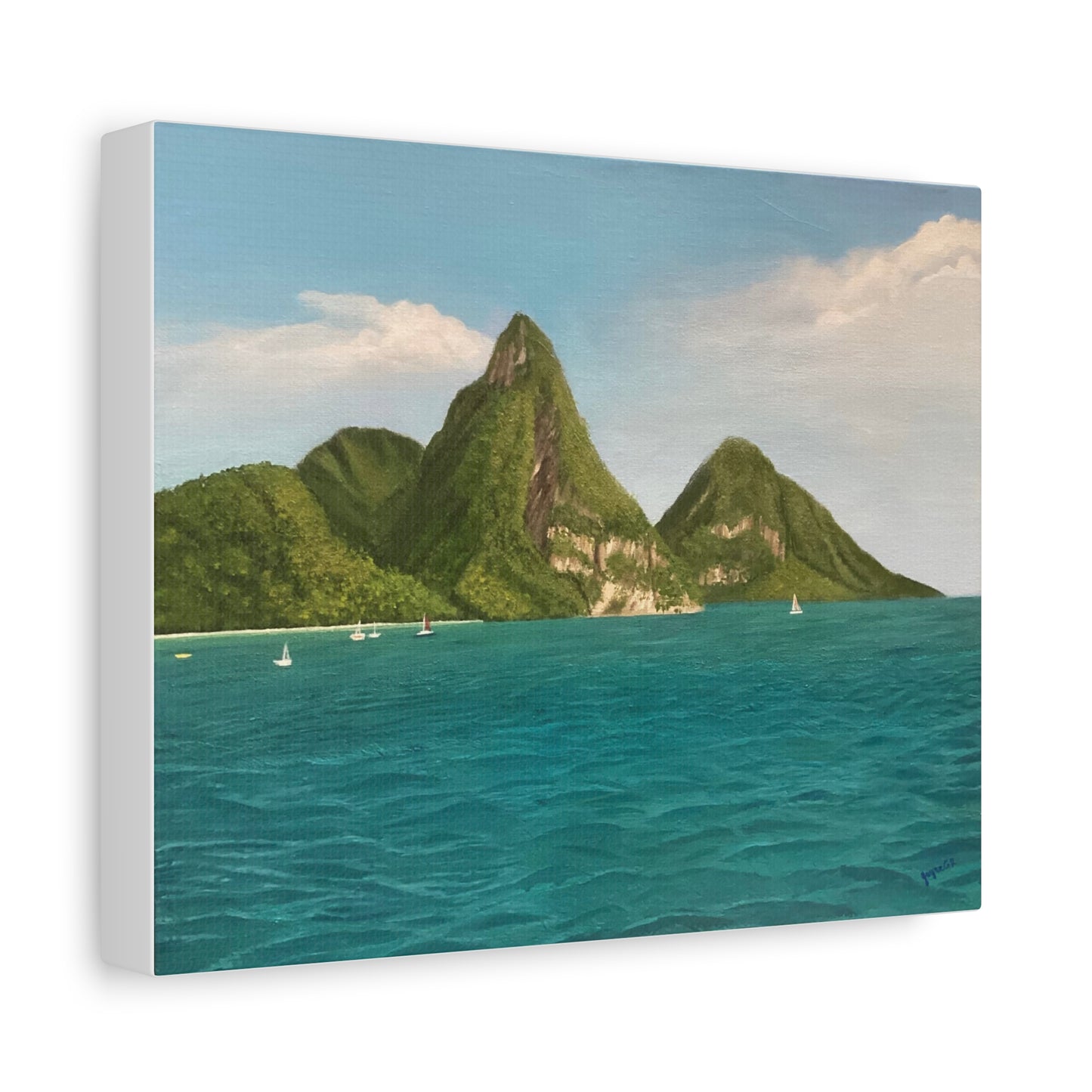 The Pitons. Canvas Print - St Lucia’s iconic landmarks.