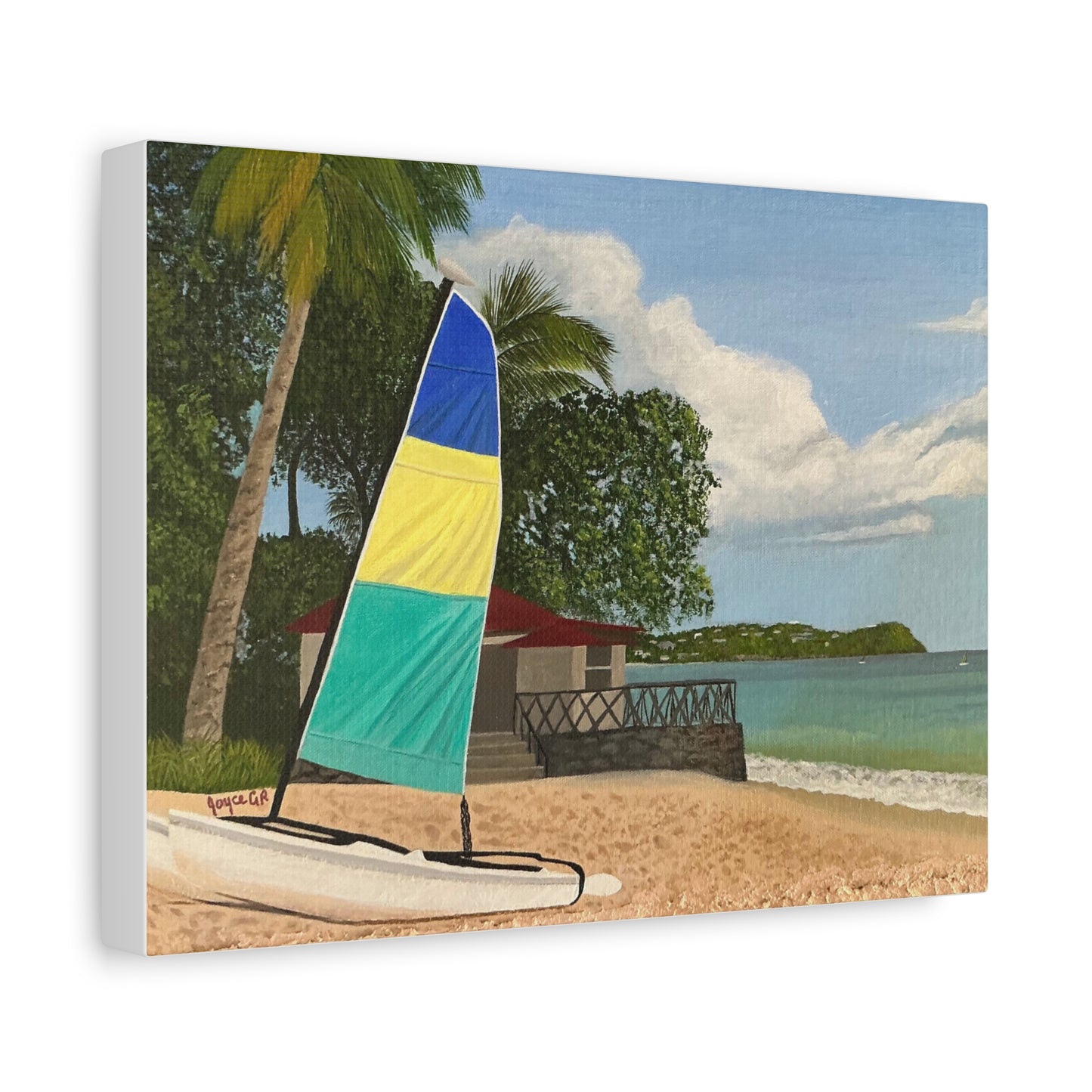 Tropical Haven. Canvas Art Print Tranquil Beach St Lucia Caribbean.
