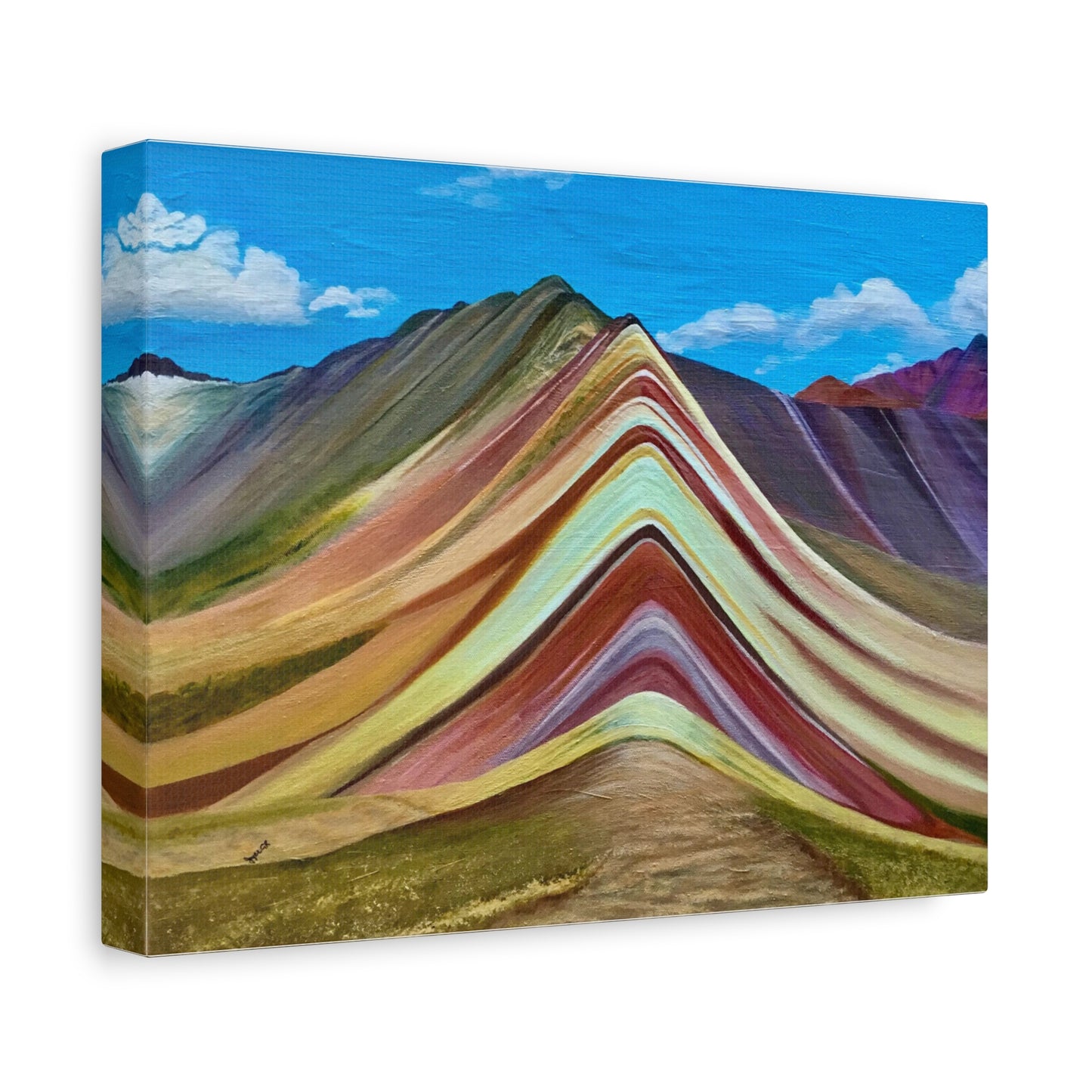 Rainbow Mountain: Matte Canvas Print.