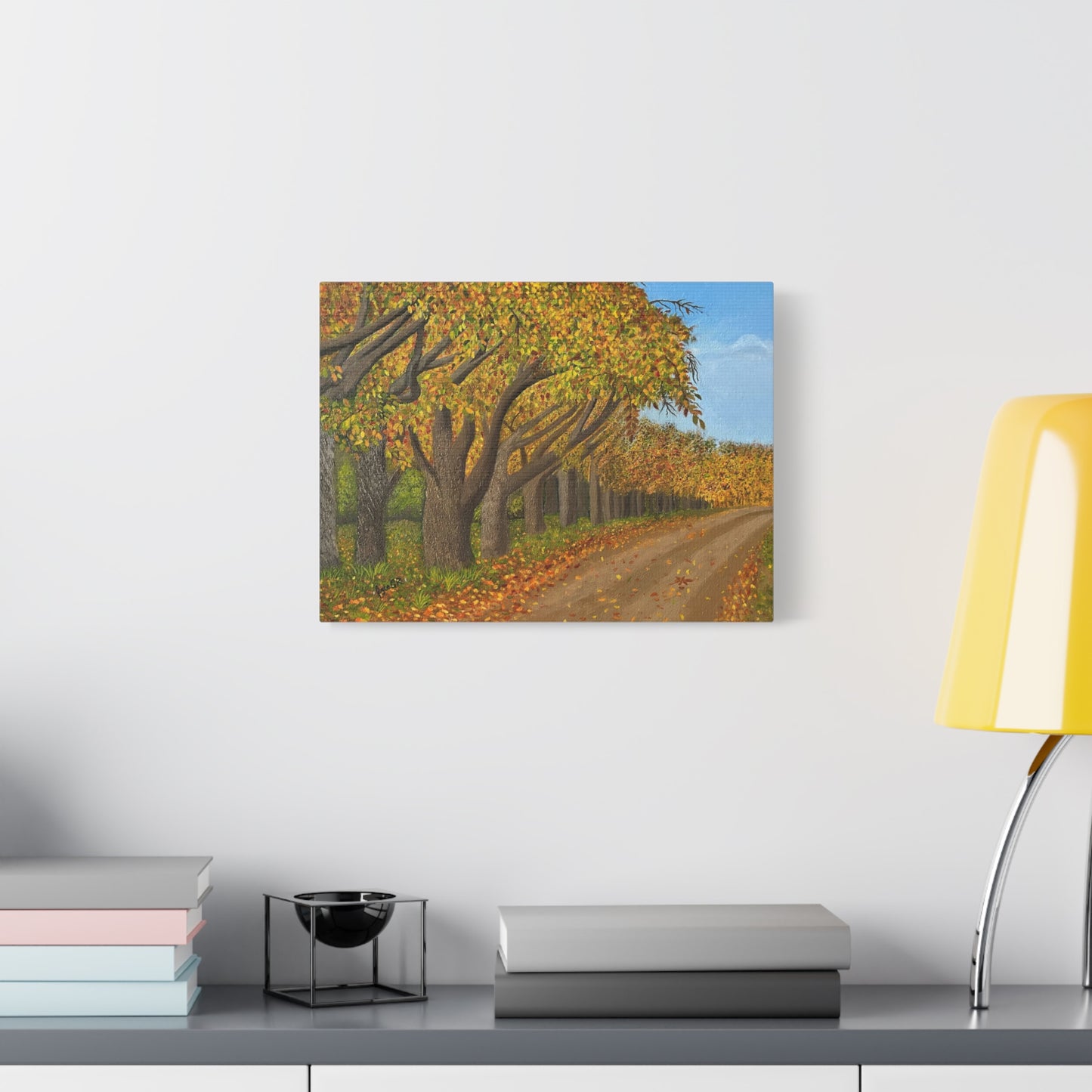 Canvas Print - Wooded Lane in Fall Earthy Tones