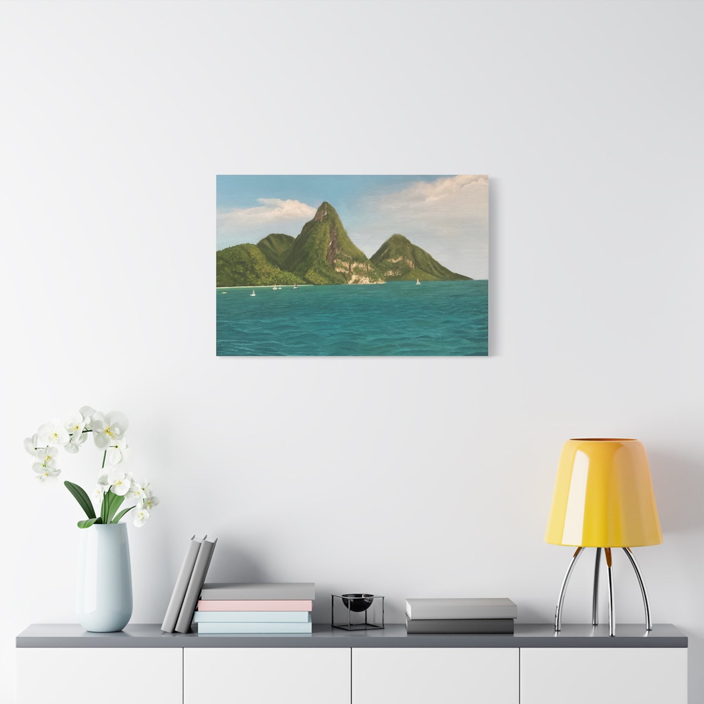 The Pitons. Canvas Print - St Lucia’s iconic landmarks.