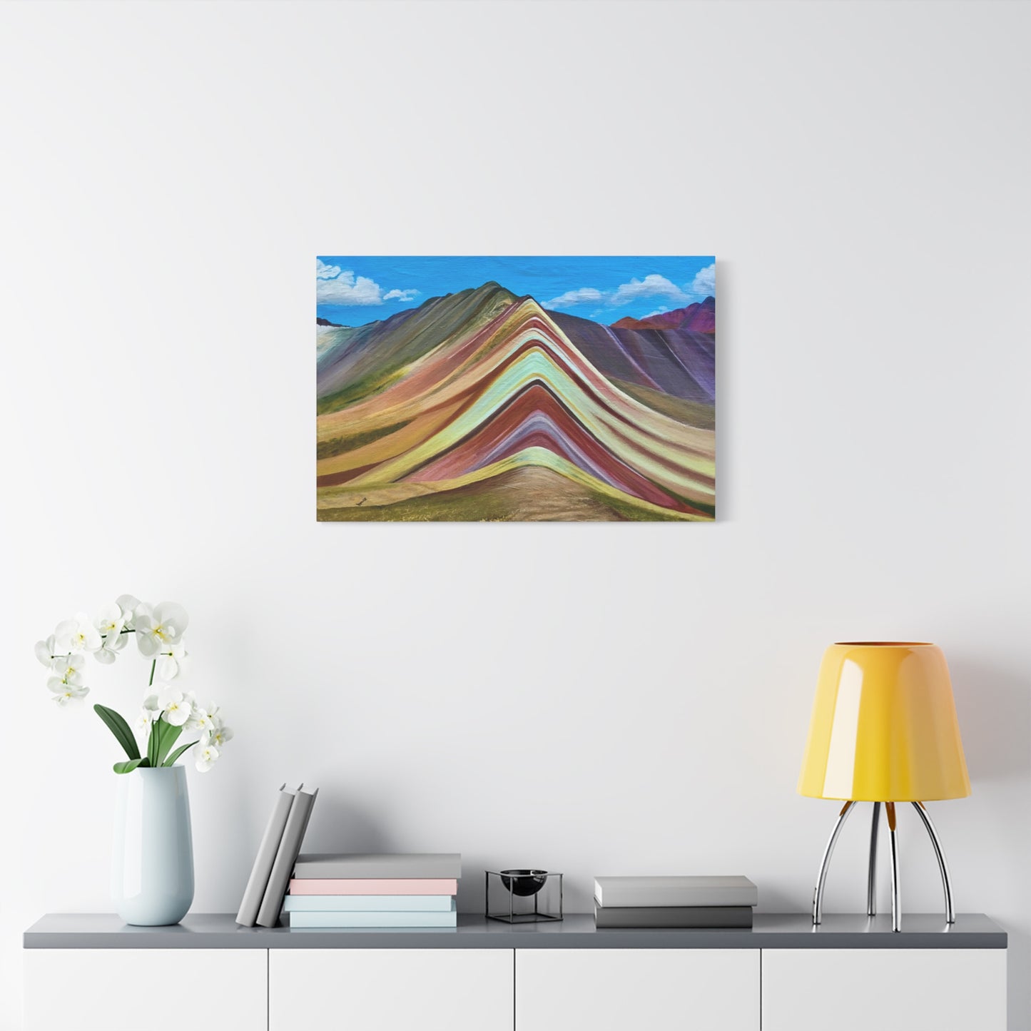 Rainbow Mountain: Matte Canvas Print.
