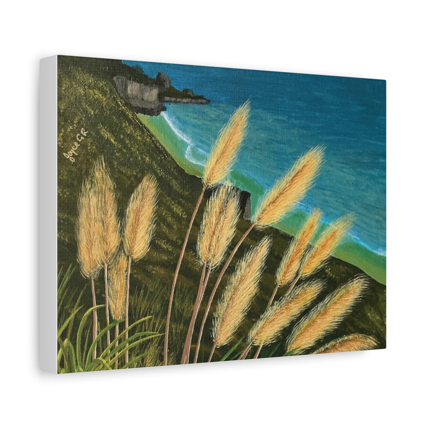 Sea through the grass. Canvas wall art. Hwy 1 North California Pacific Coast Scene