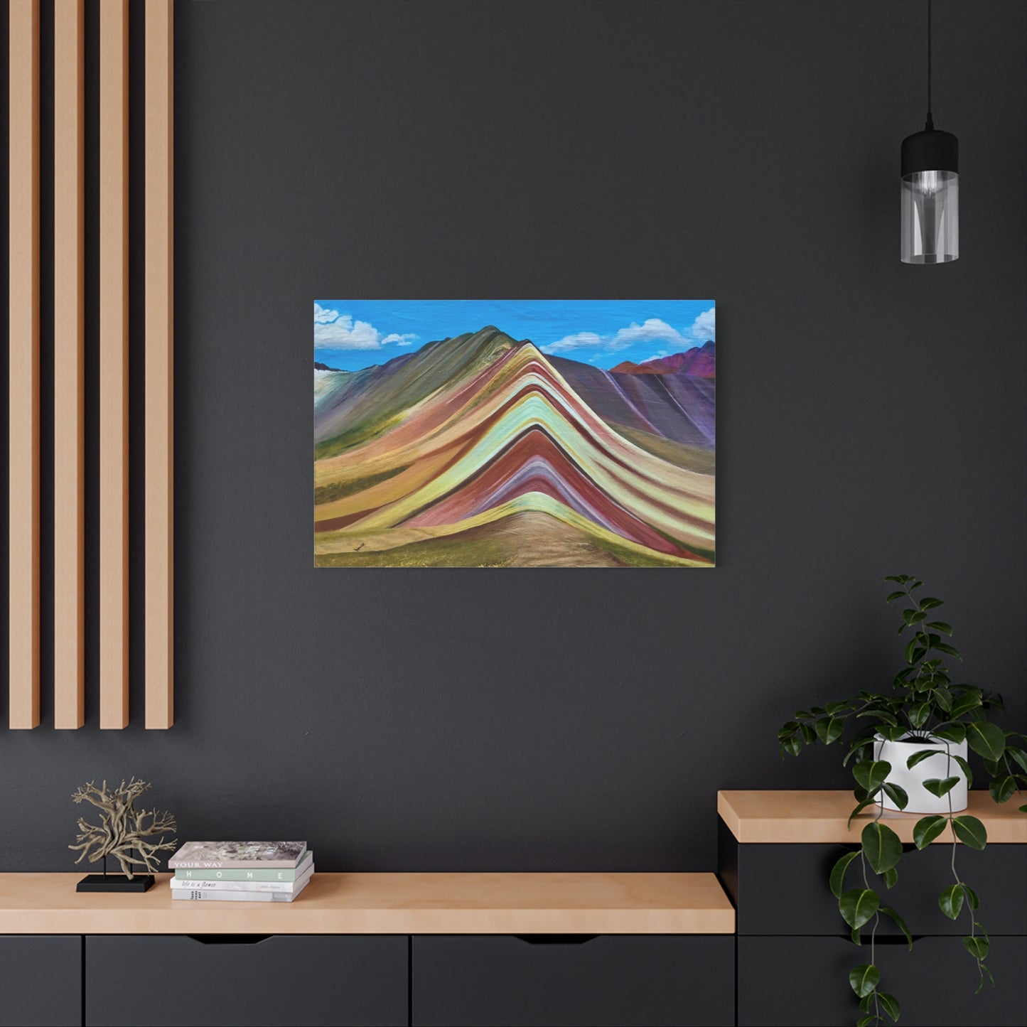 Rainbow Mountain: Matte Canvas Print.