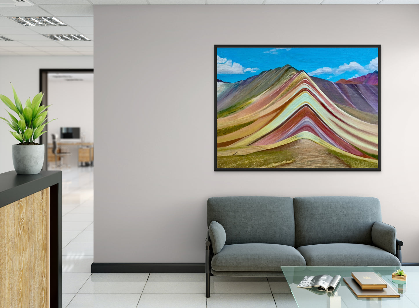 Rainbow Mountain: Matte Canvas Print.