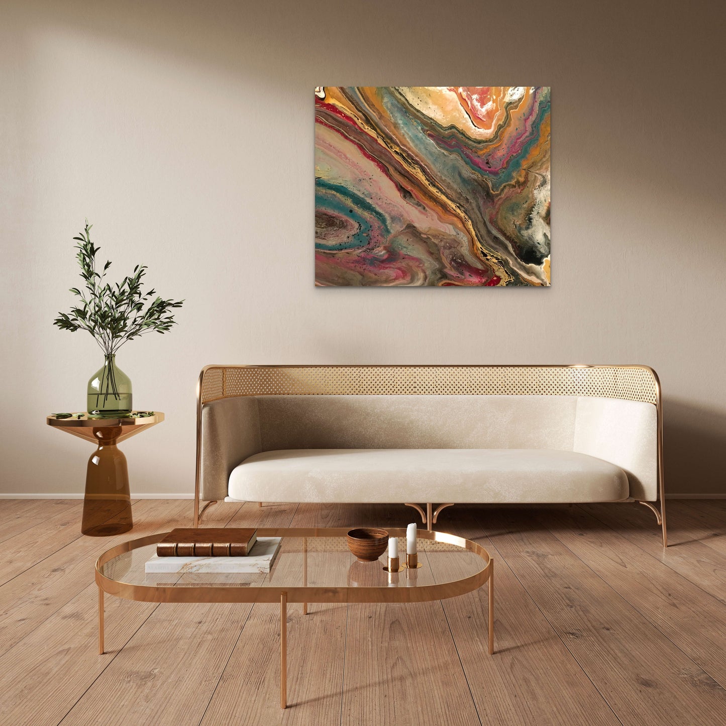 Abstract Art Print on canvas. Earth Tones