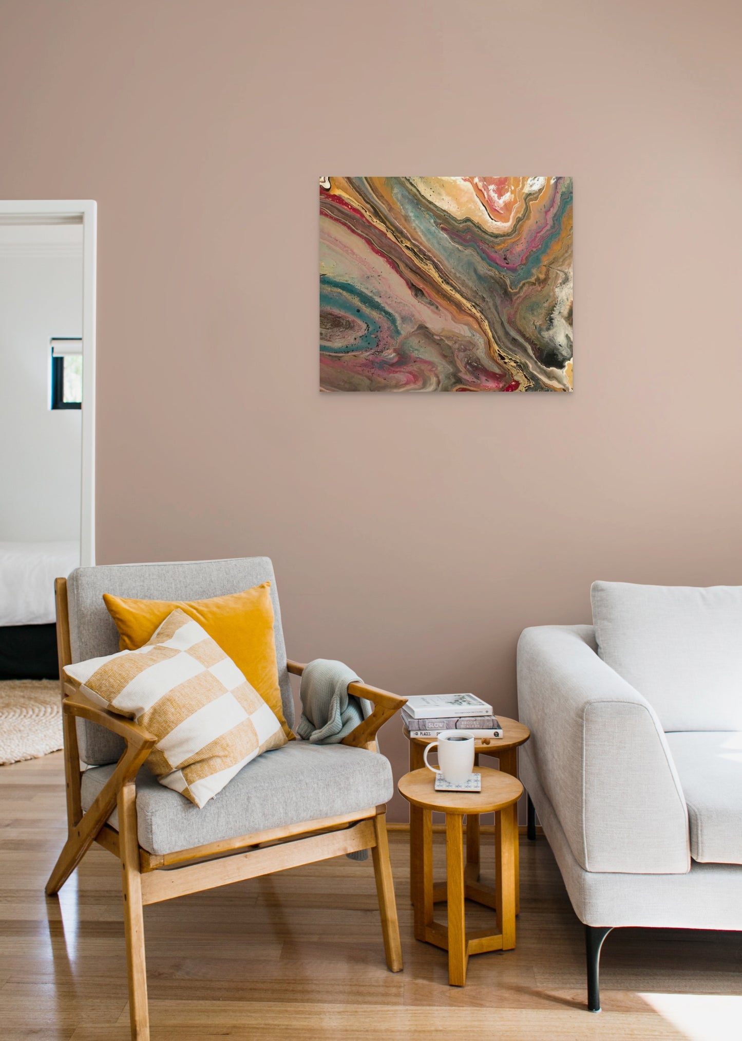 Abstract Art Print on canvas. Earth Tones