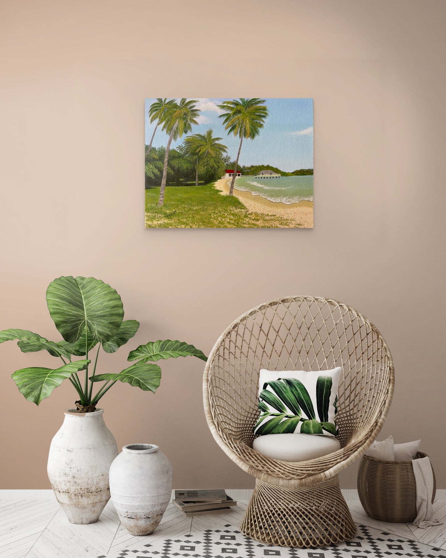 Island Nostalgia. Canvas Print - Caribbean Island Beach