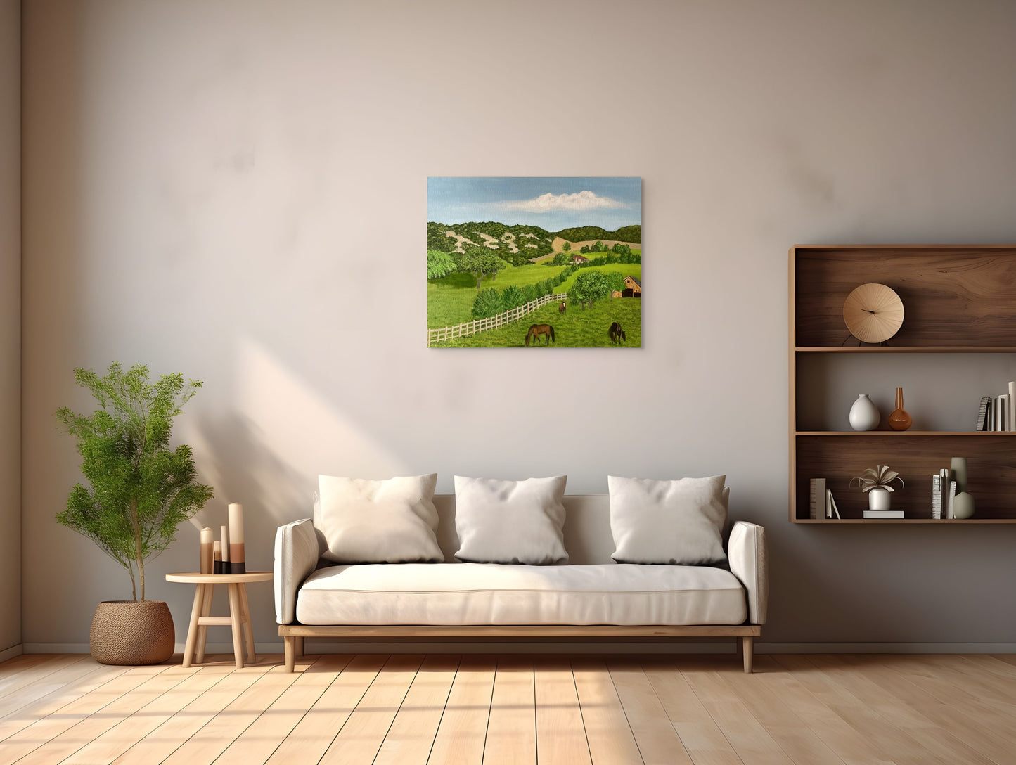 Hill Country Ranch. Canvas Art Print