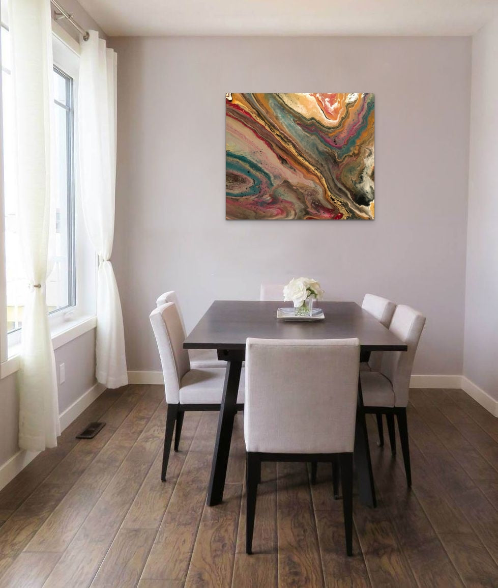 Abstract Art Print on canvas. Earth Tones