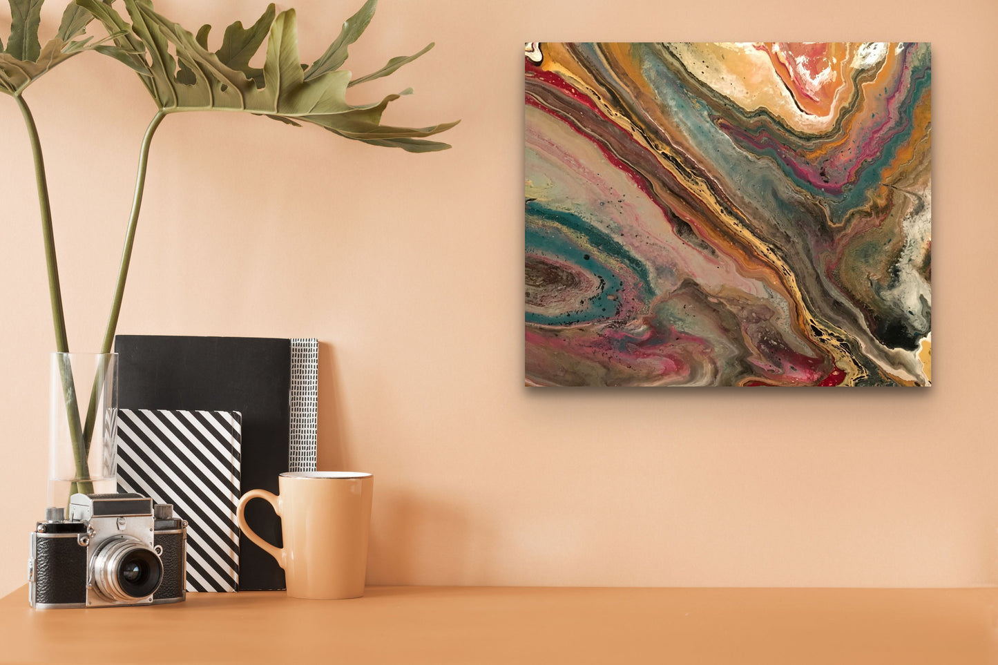 Abstract Art Print on canvas. Earth Tones