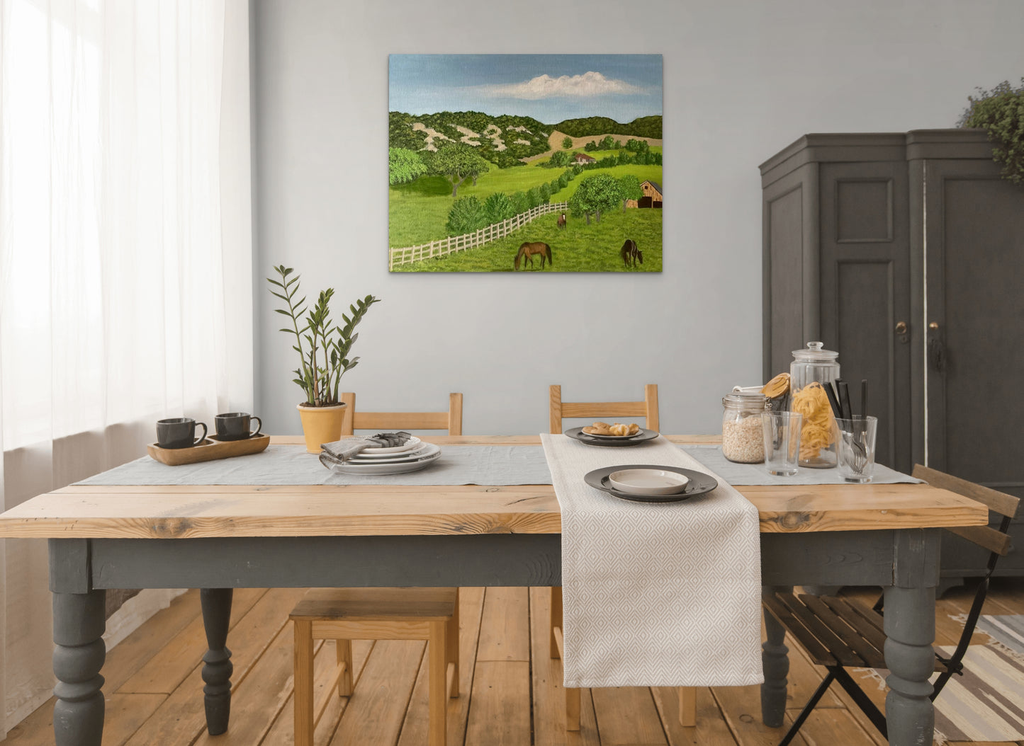 Hill Country Ranch. Canvas Art Print
