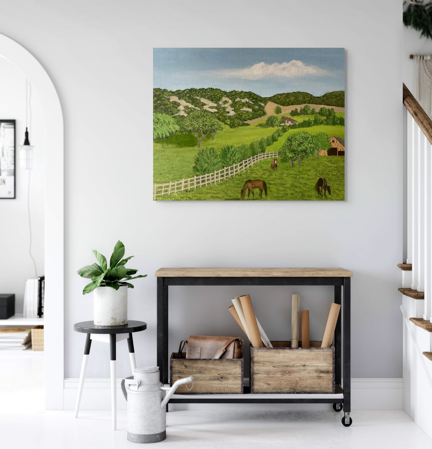 Hill Country Ranch. Canvas Art Print