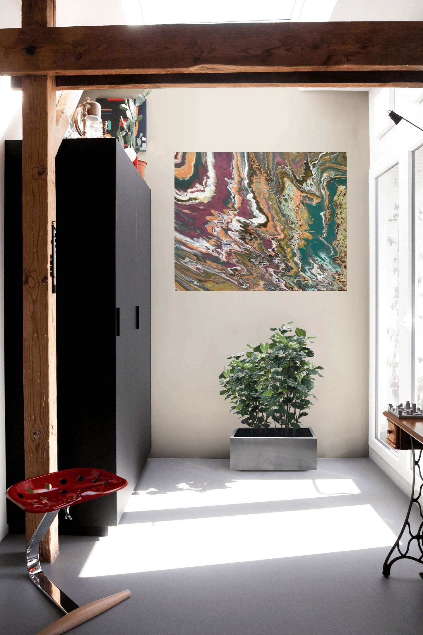 Abstract Art on canvas. Title: Stormy