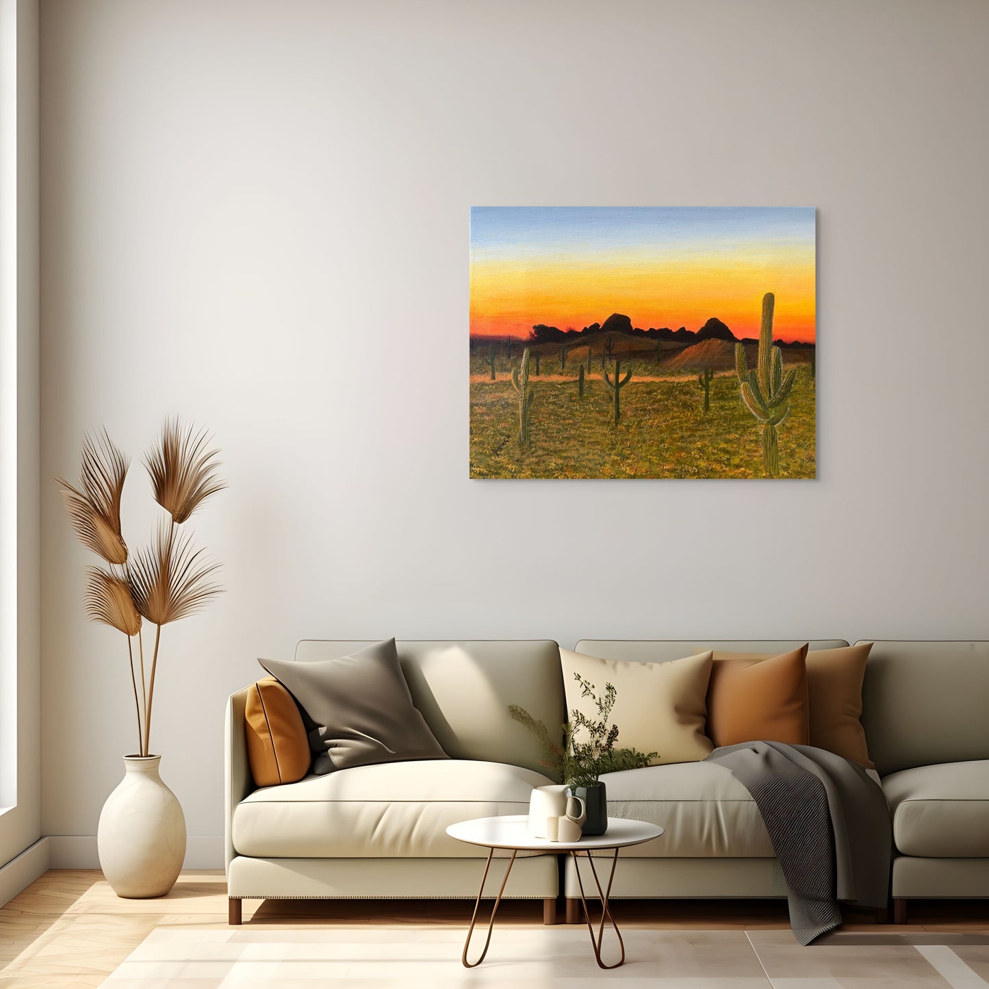 Sonoran Desert Sunset. Canvas Art Print