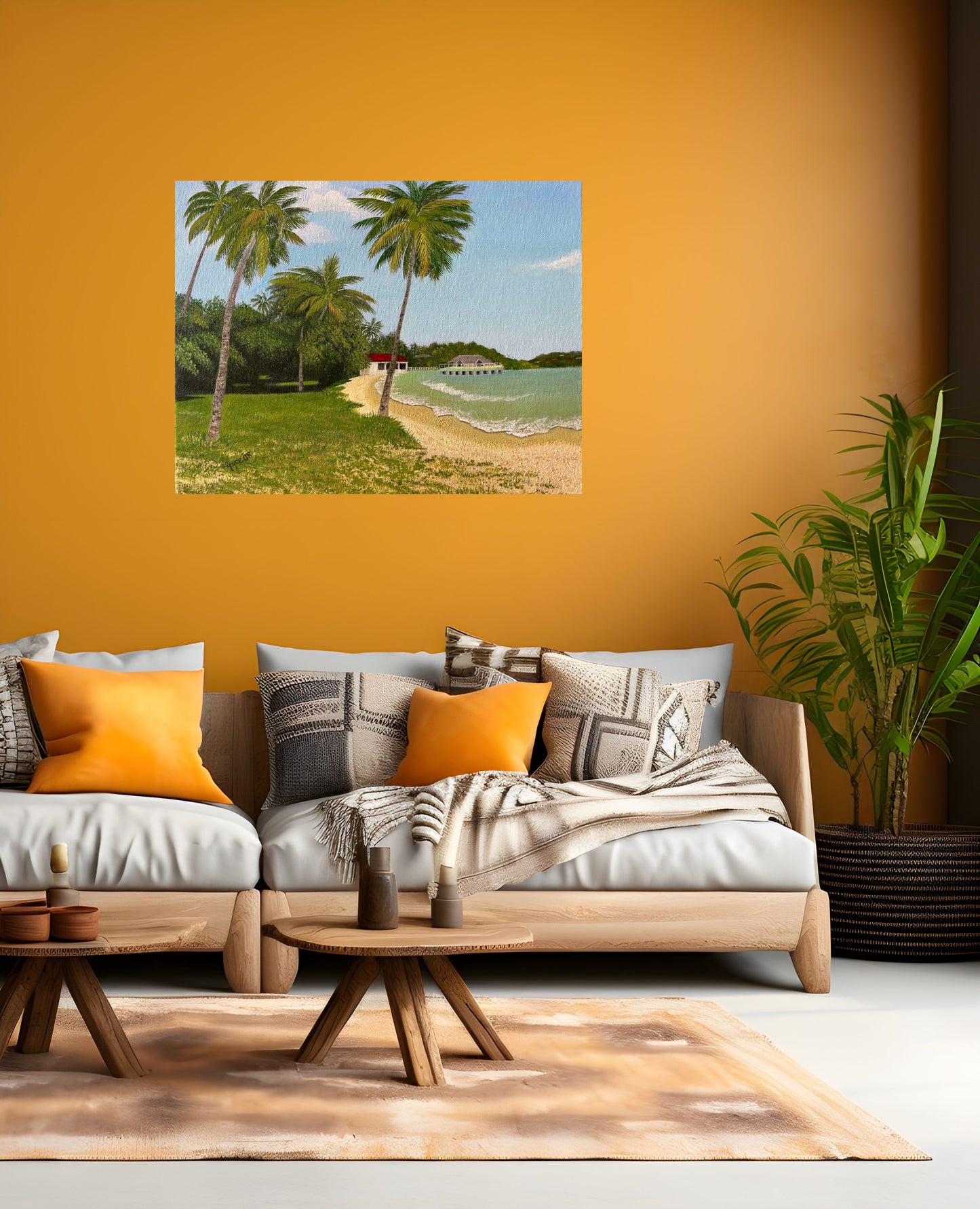 Island Nostalgia. Canvas Print - Caribbean Island Beach