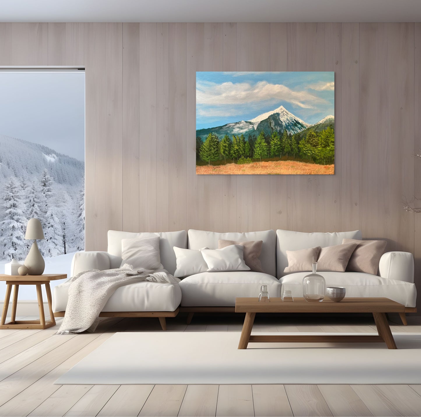 Arizona Snow: Canvas Painting Print of Snow-covered Arizona Landscape