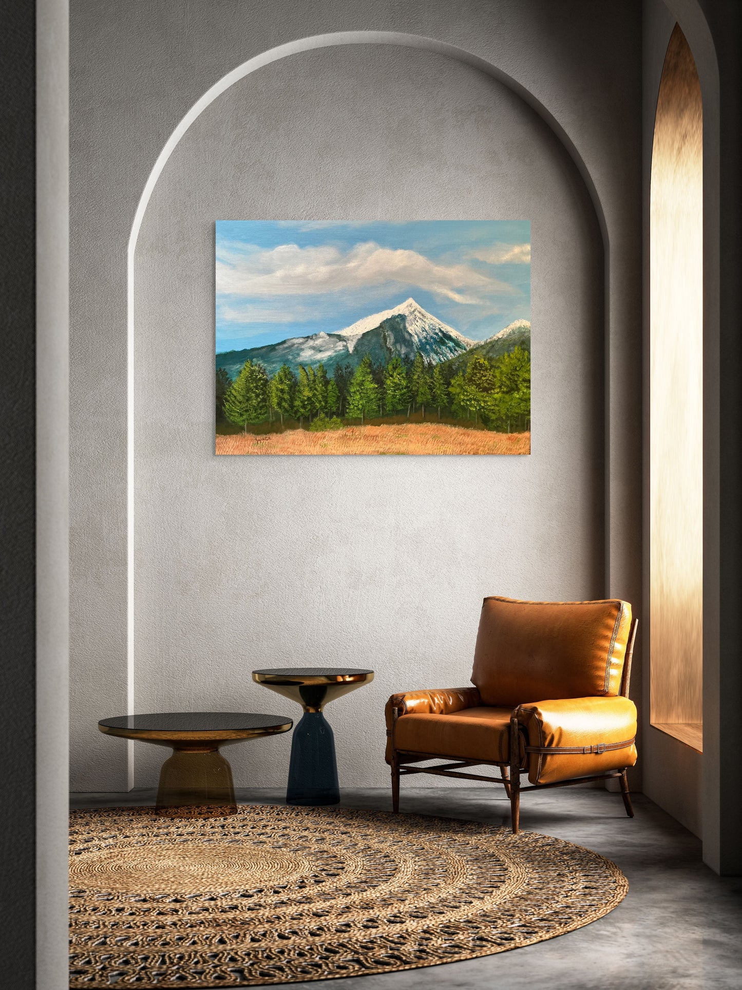 Arizona Snow: Canvas Painting Print of Snow-covered Arizona Landscape