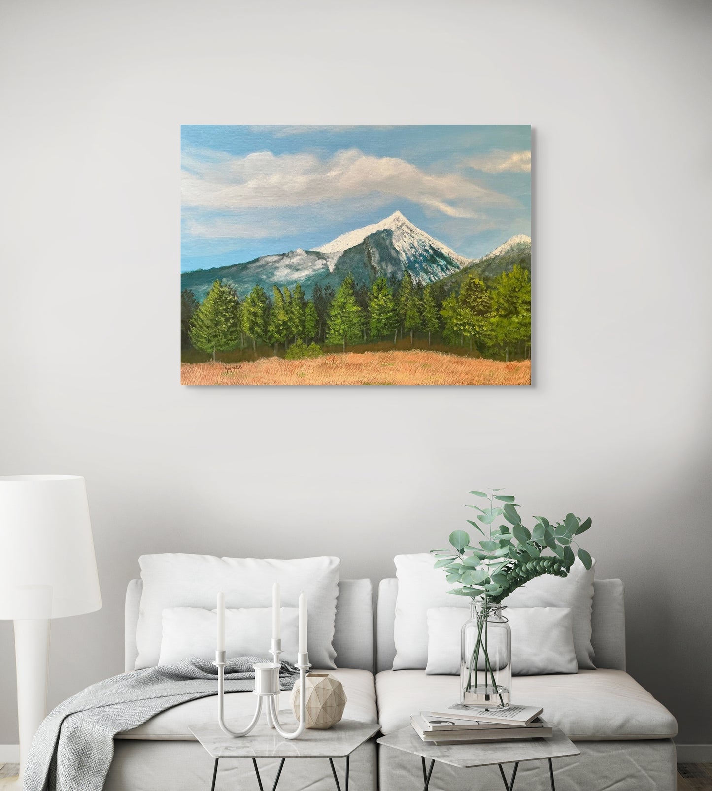 Arizona Snow: Canvas Painting Print of Snow-covered Arizona Landscape