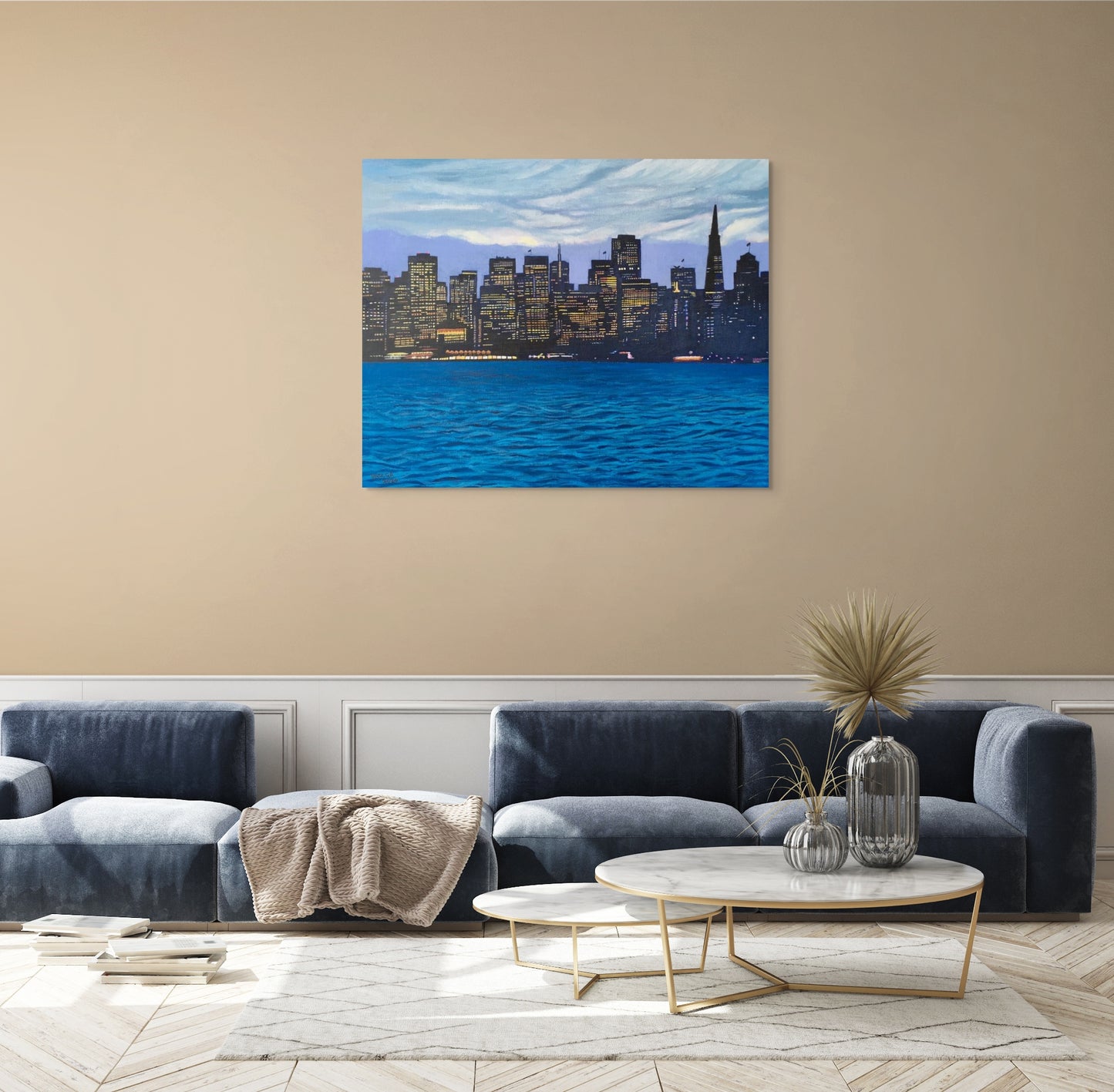 San Francisco after Sunset. Canvas Painting Print