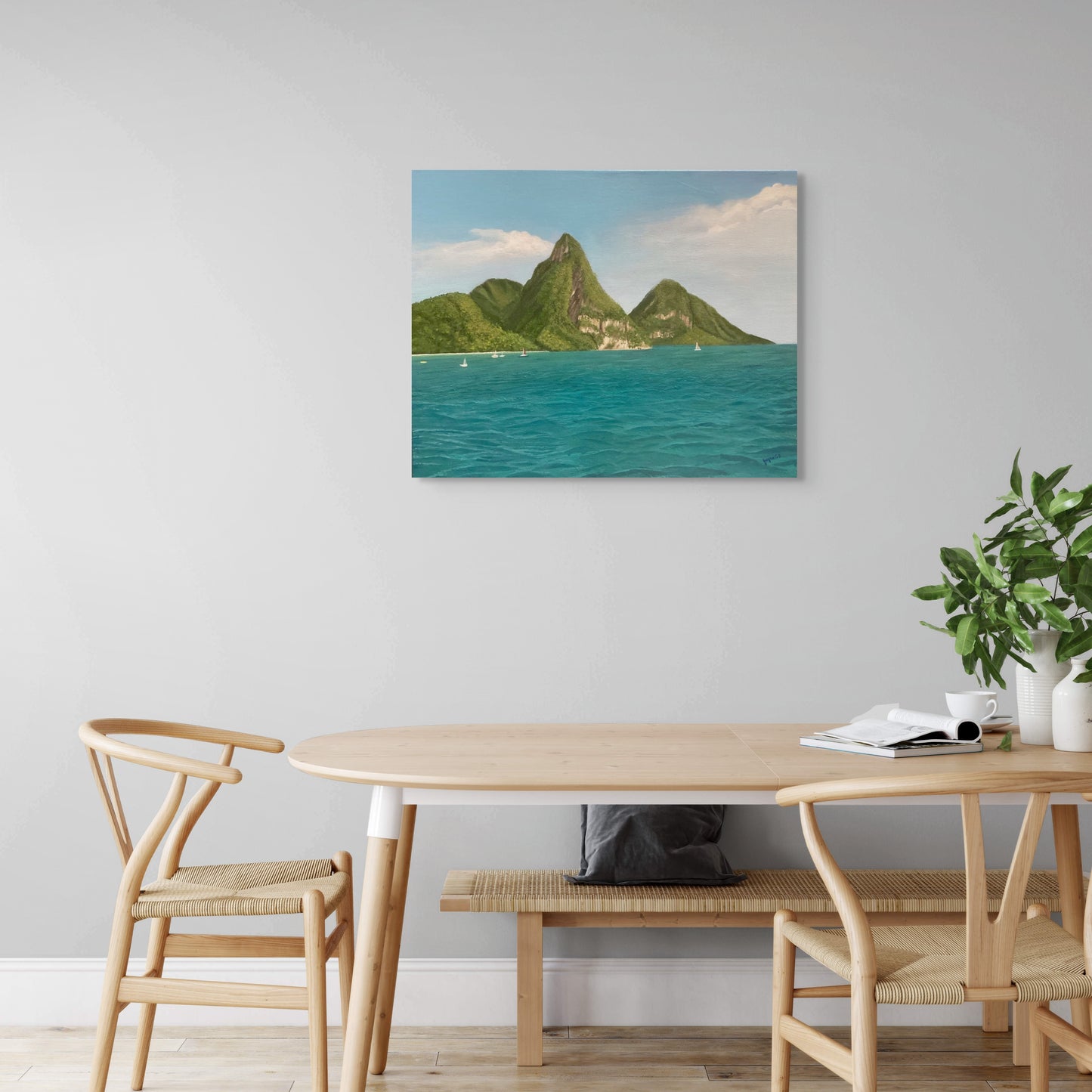 The Pitons. Canvas Print - St Lucia’s iconic landmarks.