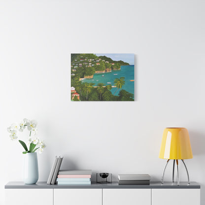Island Bay.     Canvas Print - Tranquil Fishing Village in St Vincent, Caribbean