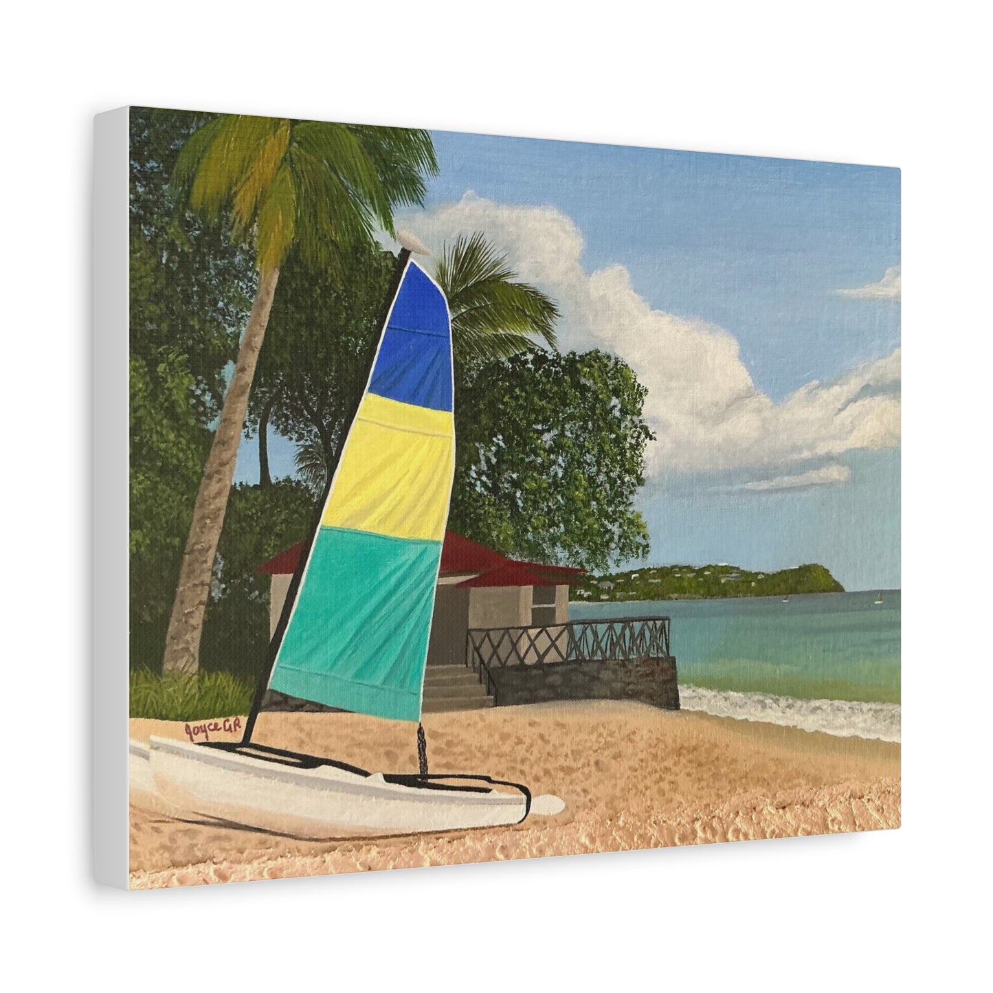 Tropical Haven.      Canvas Art Print      Tranquil Beach St Lucia Caribbean.