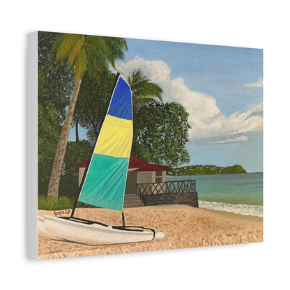 Tropical Haven.      Canvas Art Print      Tranquil Beach St Lucia Caribbean.