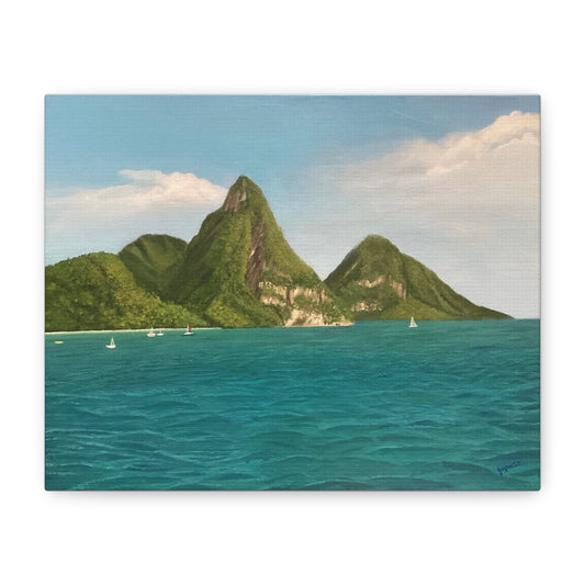 The Pitons.       Canvas Print - St Lucia’s iconic landmarks.
