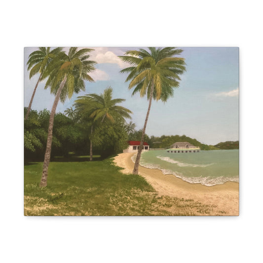 Island Nostalgia.     Canvas Print - Caribbean Island Beach