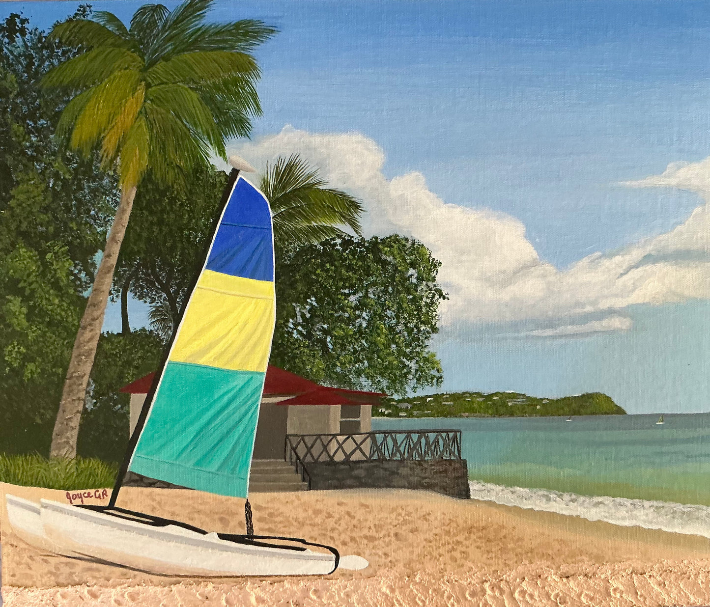 Tropical Haven.      Canvas Art Print      Tranquil Beach St Lucia Caribbean.