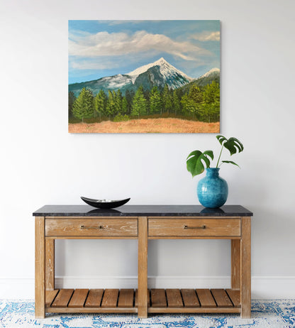 Arizona Snow:     Canvas Painting Print of Snow-covered Arizona Landscape