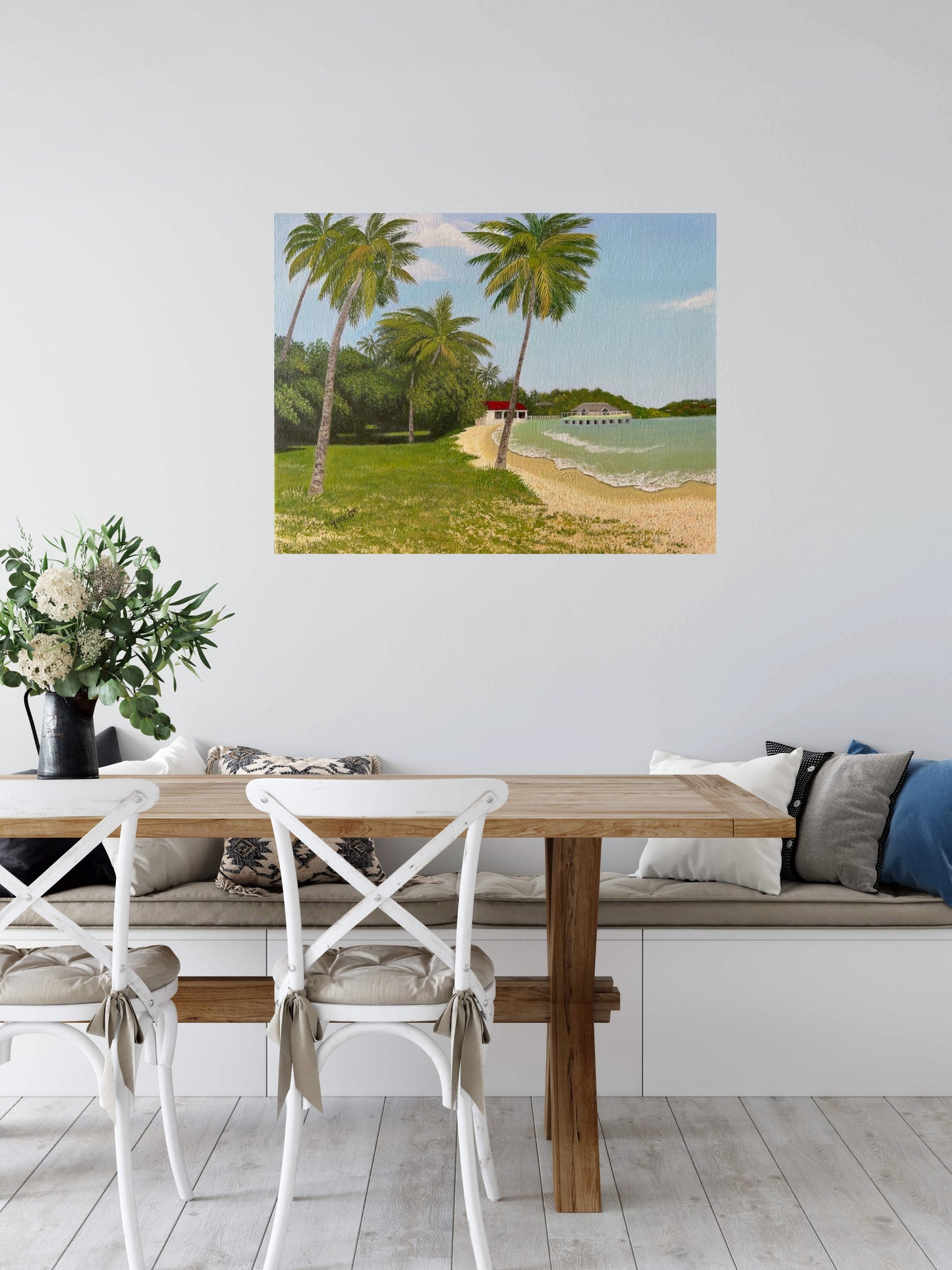 Island Nostalgia.     Canvas Print - Caribbean Island Beach