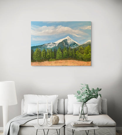 Arizona Snow:     Canvas Painting Print of Snow-covered Arizona Landscape