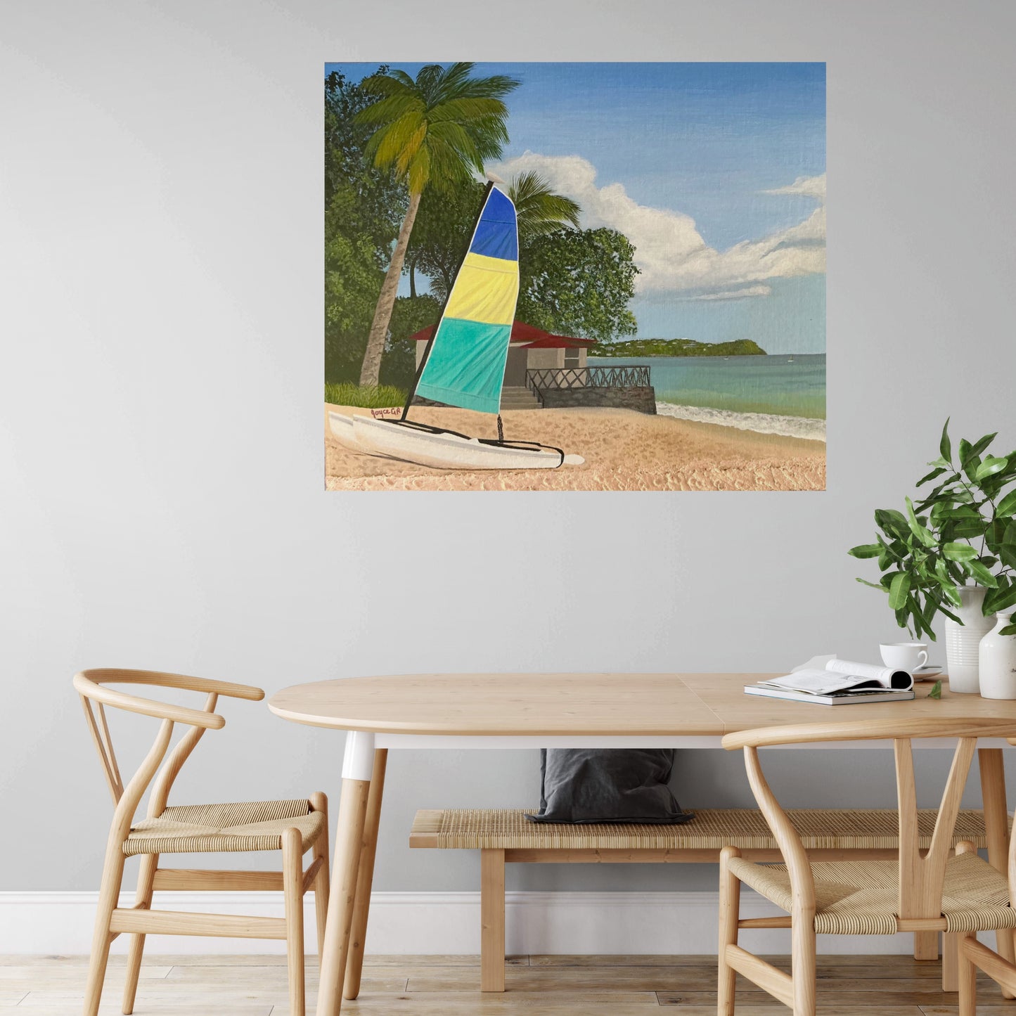 Tropical Haven.      Canvas Art Print      Tranquil Beach St Lucia Caribbean.