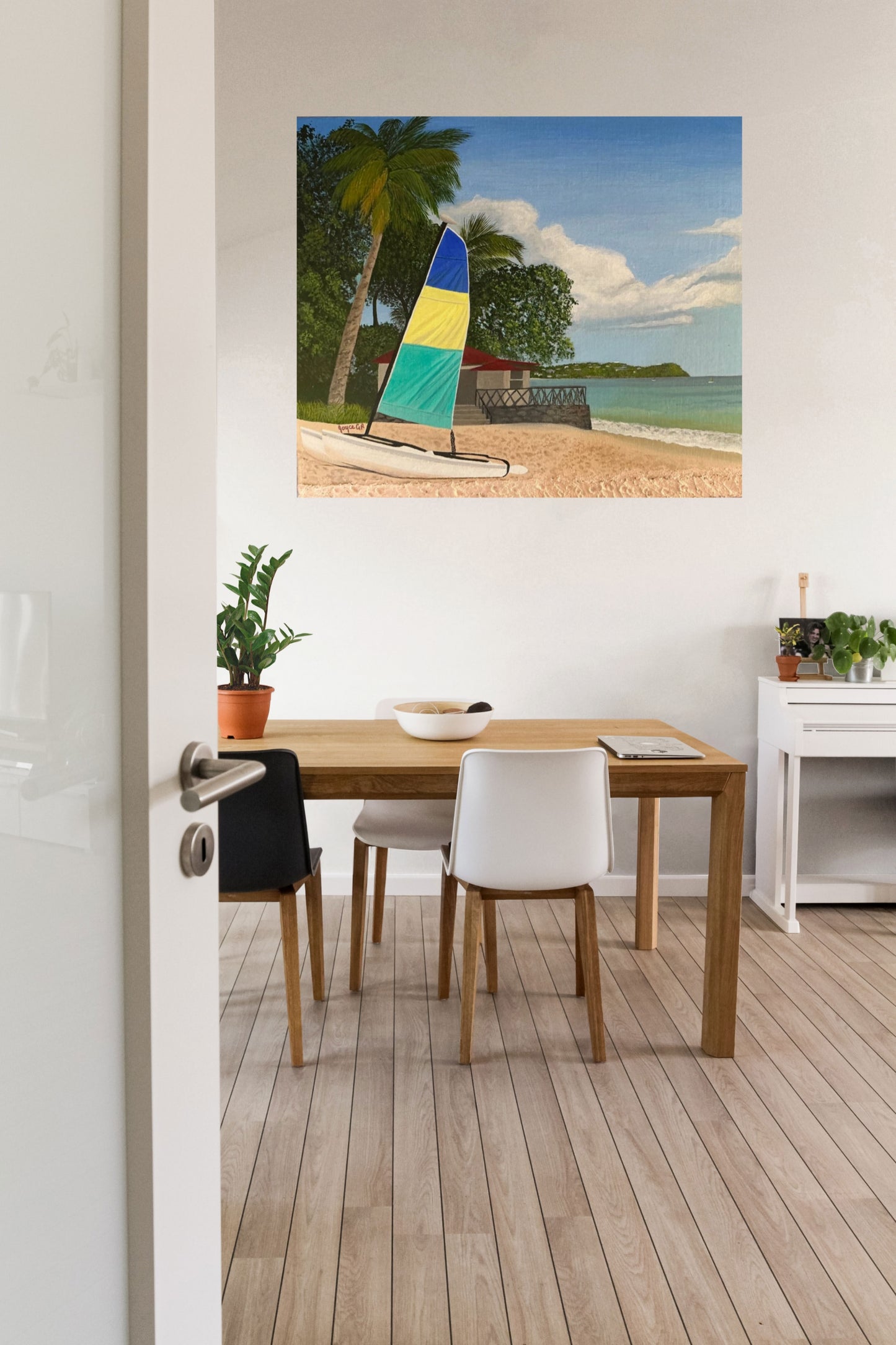 Tropical Haven.      Canvas Art Print      Tranquil Beach St Lucia Caribbean.