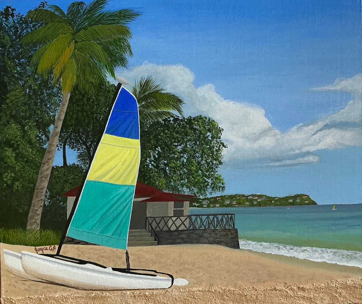 Tropical Haven.      Canvas Art Print      Tranquil Beach St Lucia Caribbean.