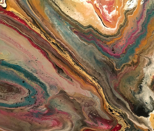Abstract Art Print on canvas.     Earth Tones